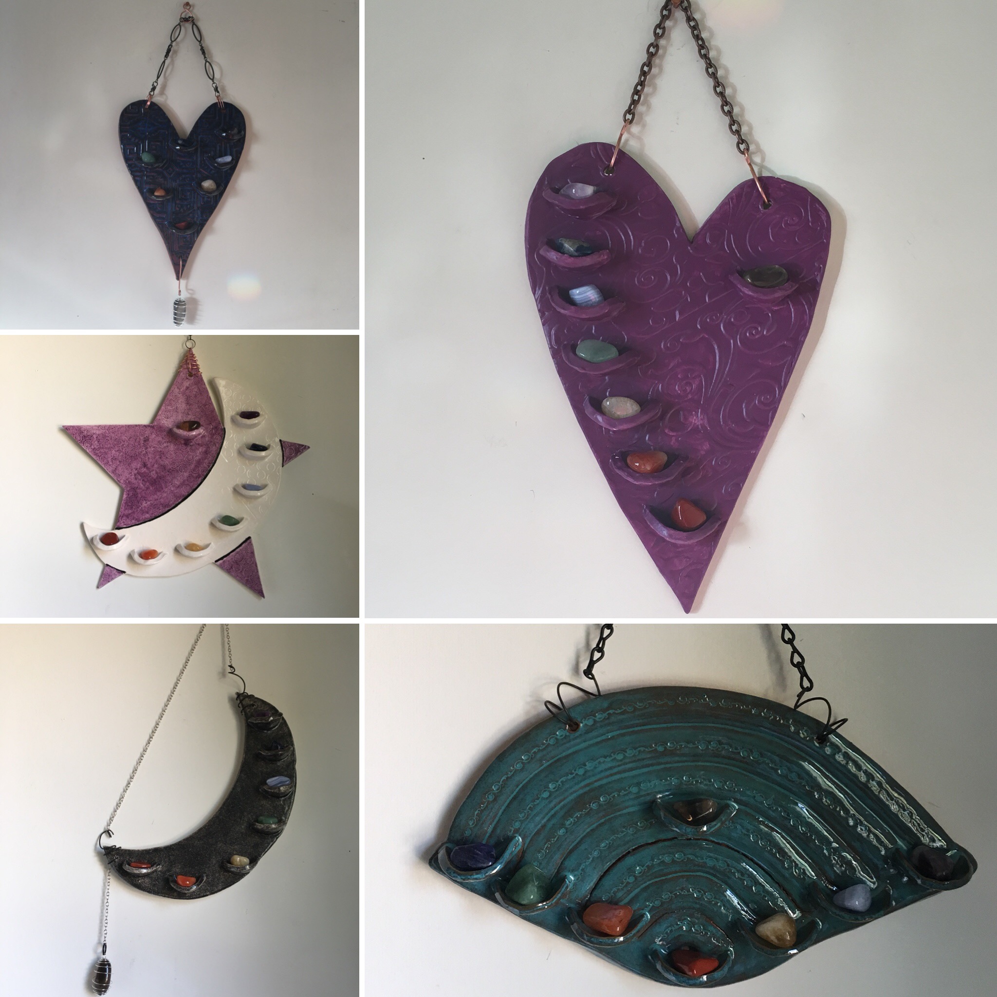 Handmade Ceramic Chakra Stone Holders Spiritual Twist