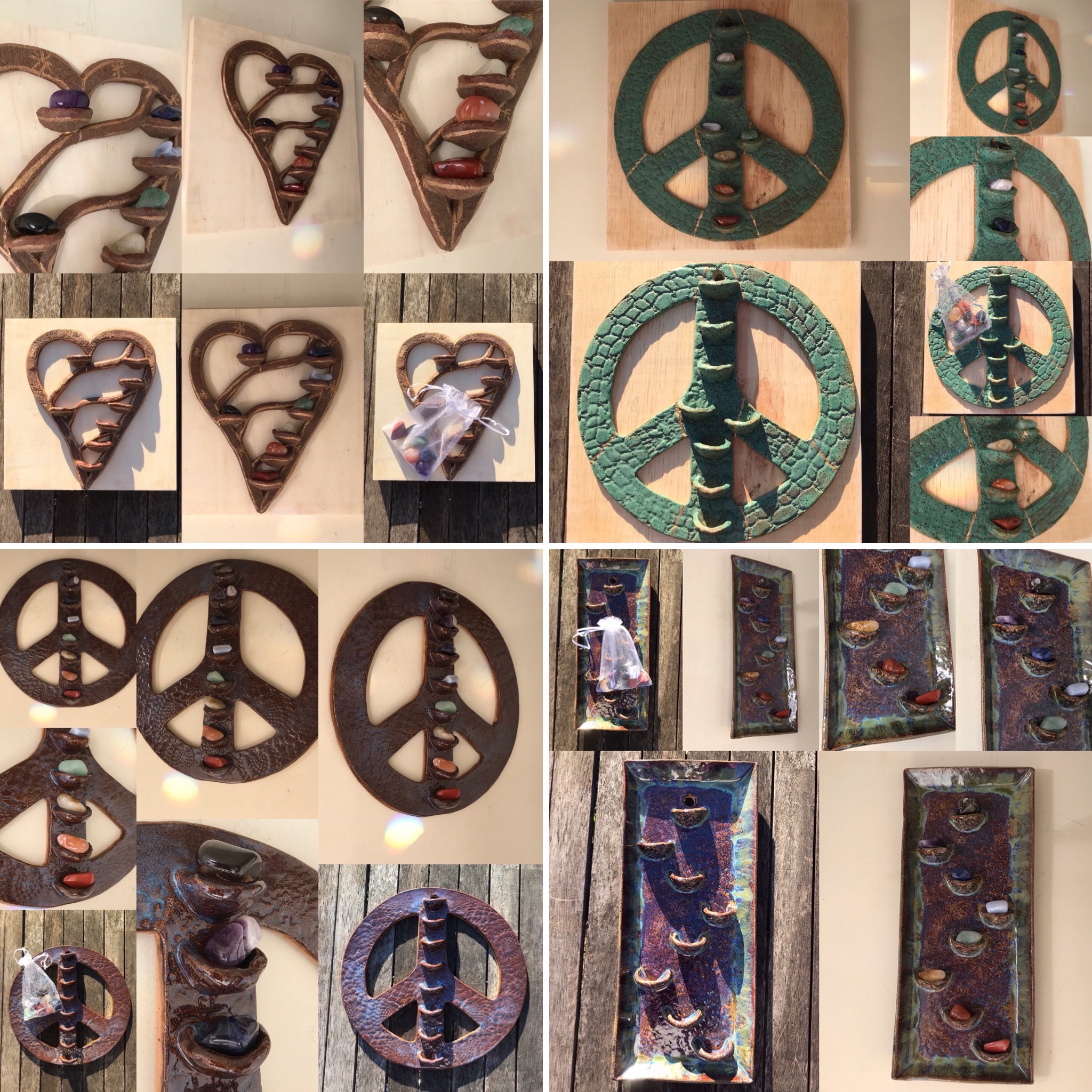 Handmade Ceramic Chakra Stone Holders Spiritual Twist