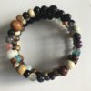 Hippie Bracelet with Healing Stones and Wood Beads/ Patchouli Scent